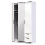 Camden Tall Mirrored 2 Drawer 3 Door Triple Wardrobe