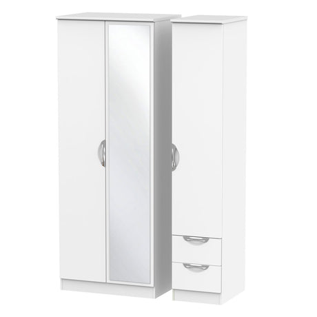 Camden Tall Mirrored 2 Drawer 3 Door Triple Wardrobe