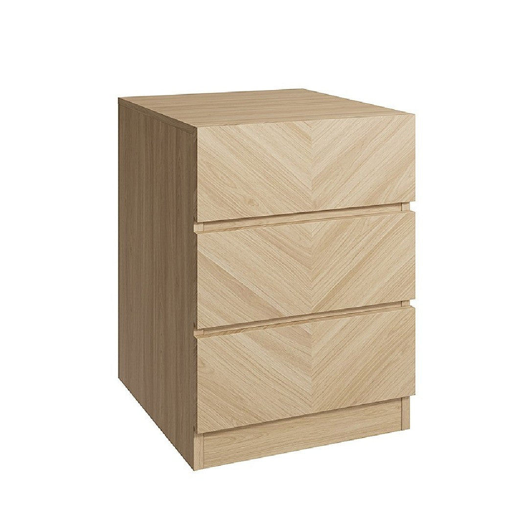 Catania Herringbone 3 Drawer Bedside Chest