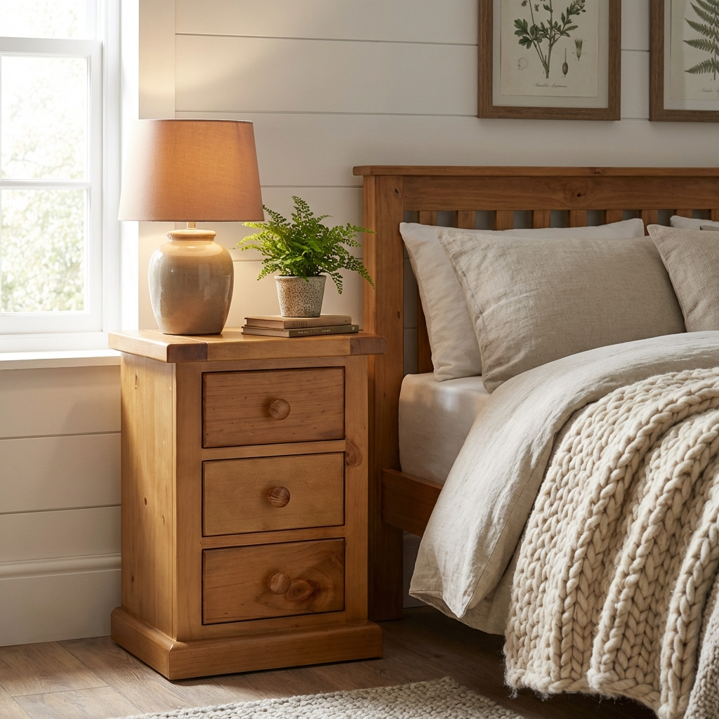Verde Large 3 Drawer Bedside
