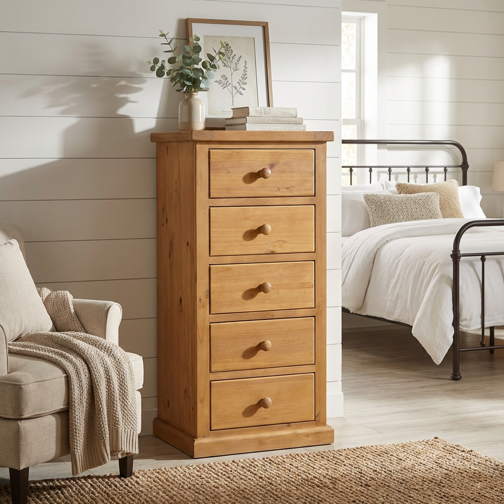 Verde 5 Drawer Tallboy Chest of Drawers