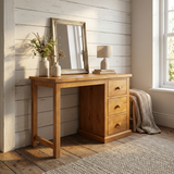 Verde 3 Drawer Single Pedestal Dressing Table