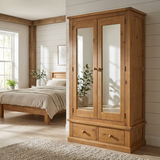 Verde 2 Door 2 Drawer Mirrored Large Double Wardrobe