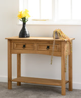 Corona Pine 2 Drawer Console Table