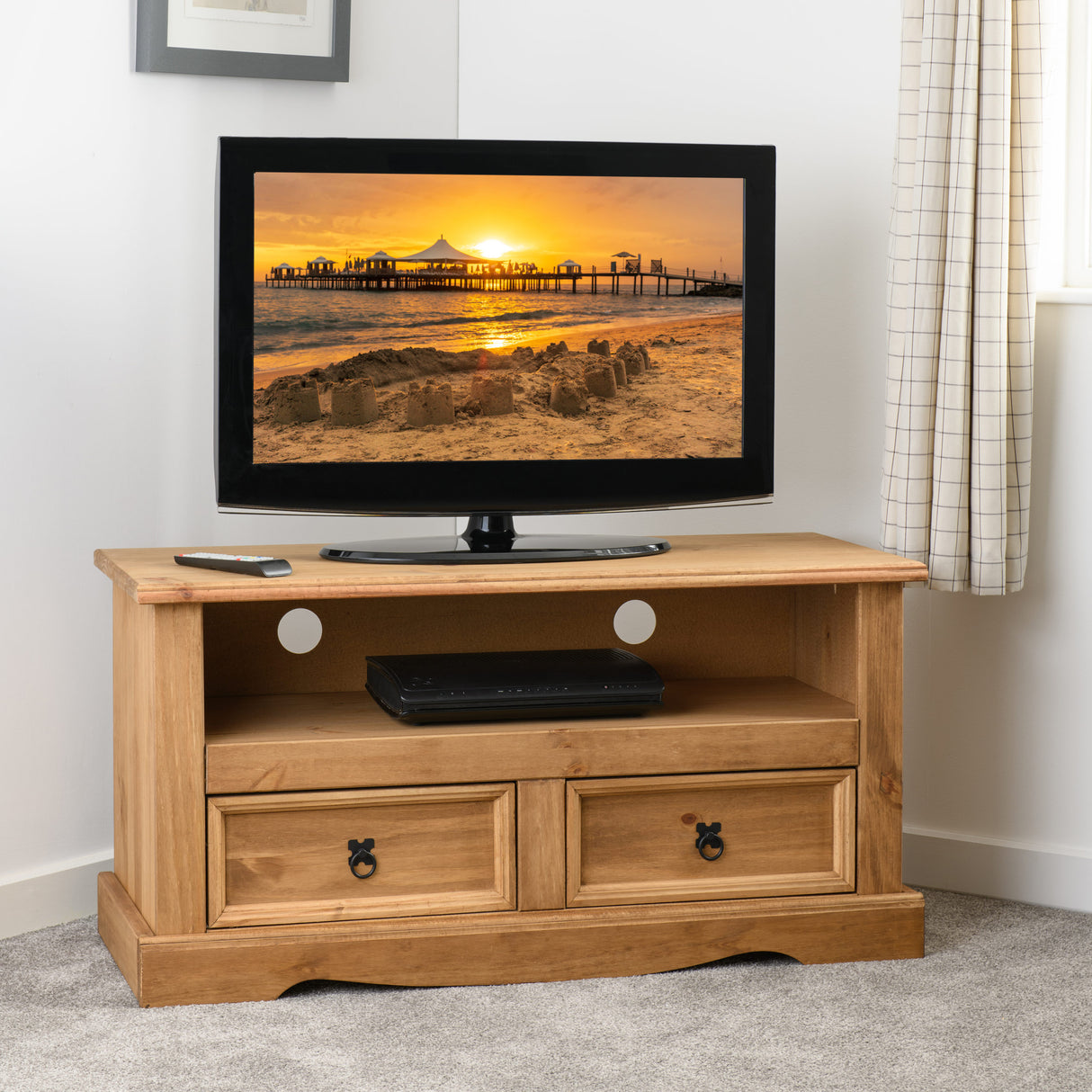 Corona Pine 2 Drawer TV Unit