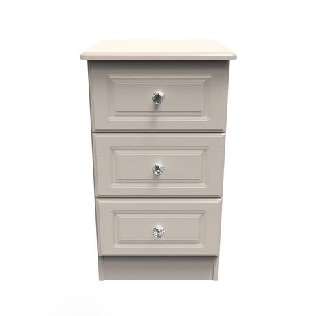 Crystal Ash 3 Drawer Bedside Cabinet