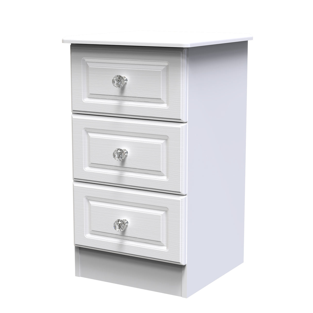 Crystal Ash 3 Drawer Bedside Cabinet