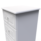 Crystal White Ash 5 Drawer Bedside Cabinet