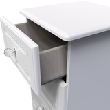 Crystal White Ash 5 Drawer Bedside Cabinet