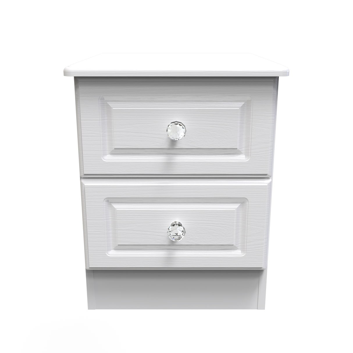 Crystal Ash 2 Drawer Bedside Cabinet