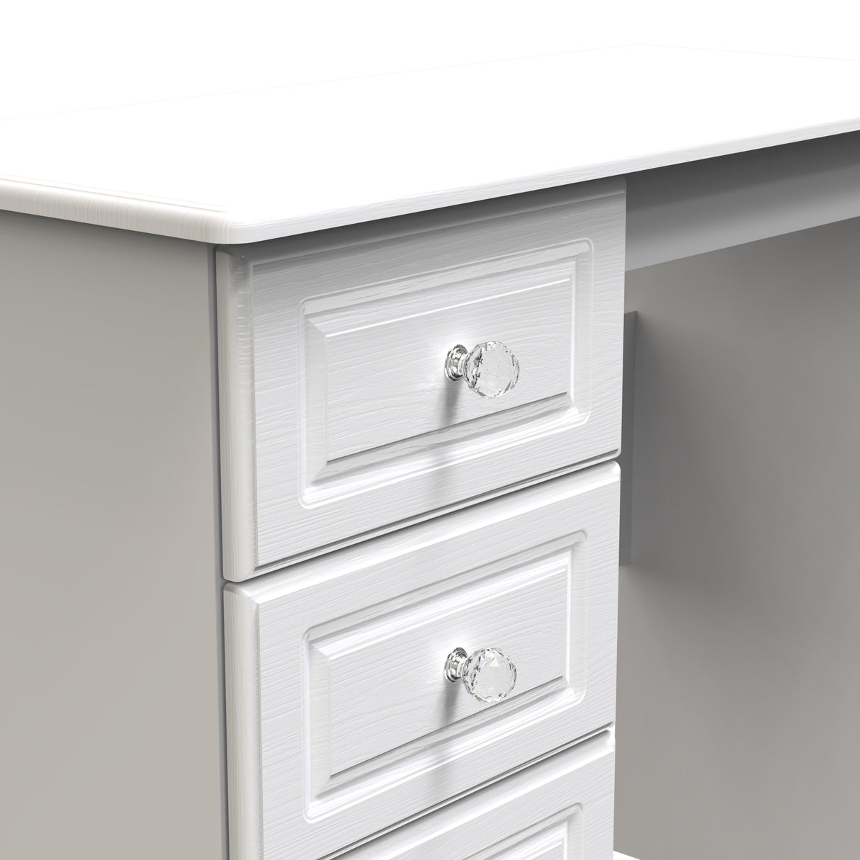 Crystal Ash 3 Drawer Vanity Table