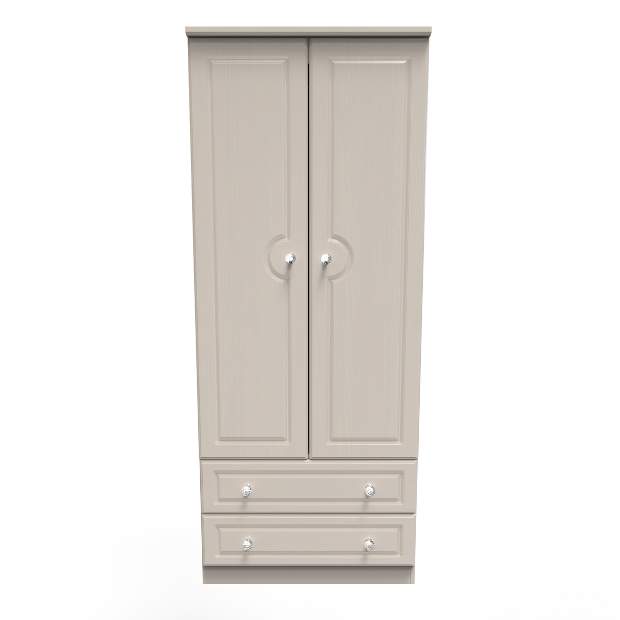 Crystal Ash 2 Door 2 Drawer Wardrobe