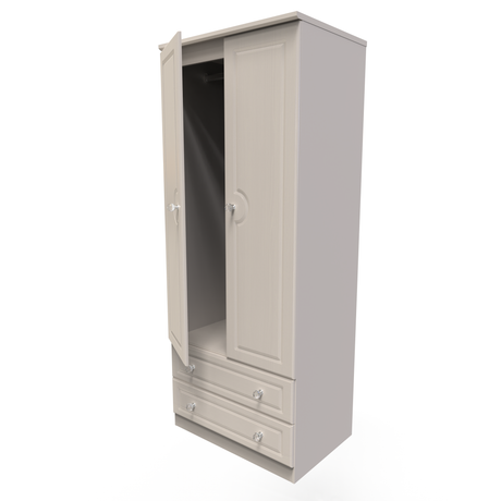 Crystal Ash 2 Door 2 Drawer Wardrobe