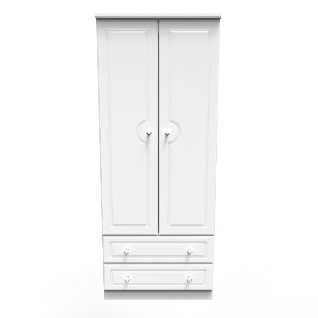 Crystal Ash 2 Door 2 Drawer Wardrobe