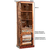 Coastal Rustic Distressed Narrow Bookcase