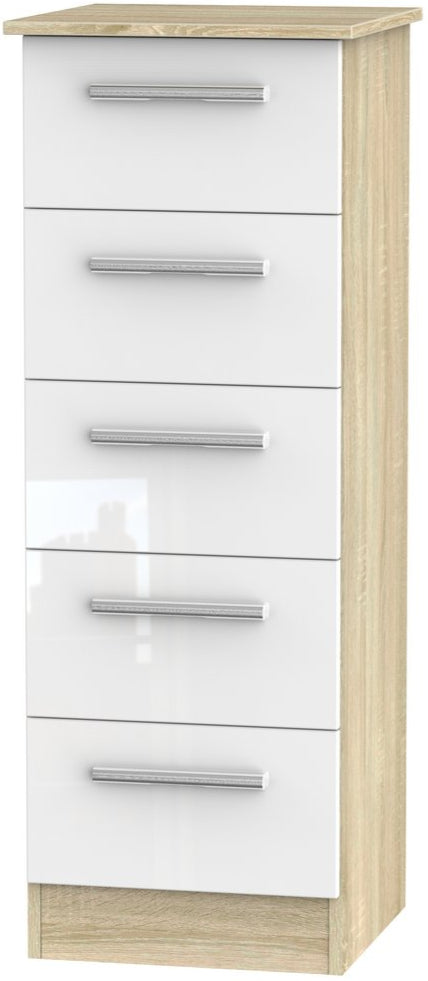 Contrast 5 Drawer Bedside Table