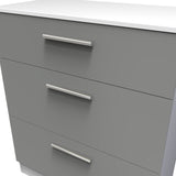 Contrast Dusk Grey and White 3 Drawer Chest