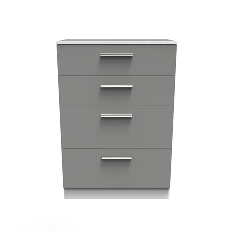 Contrast Dusk Grey and White 4 Drawer Chest