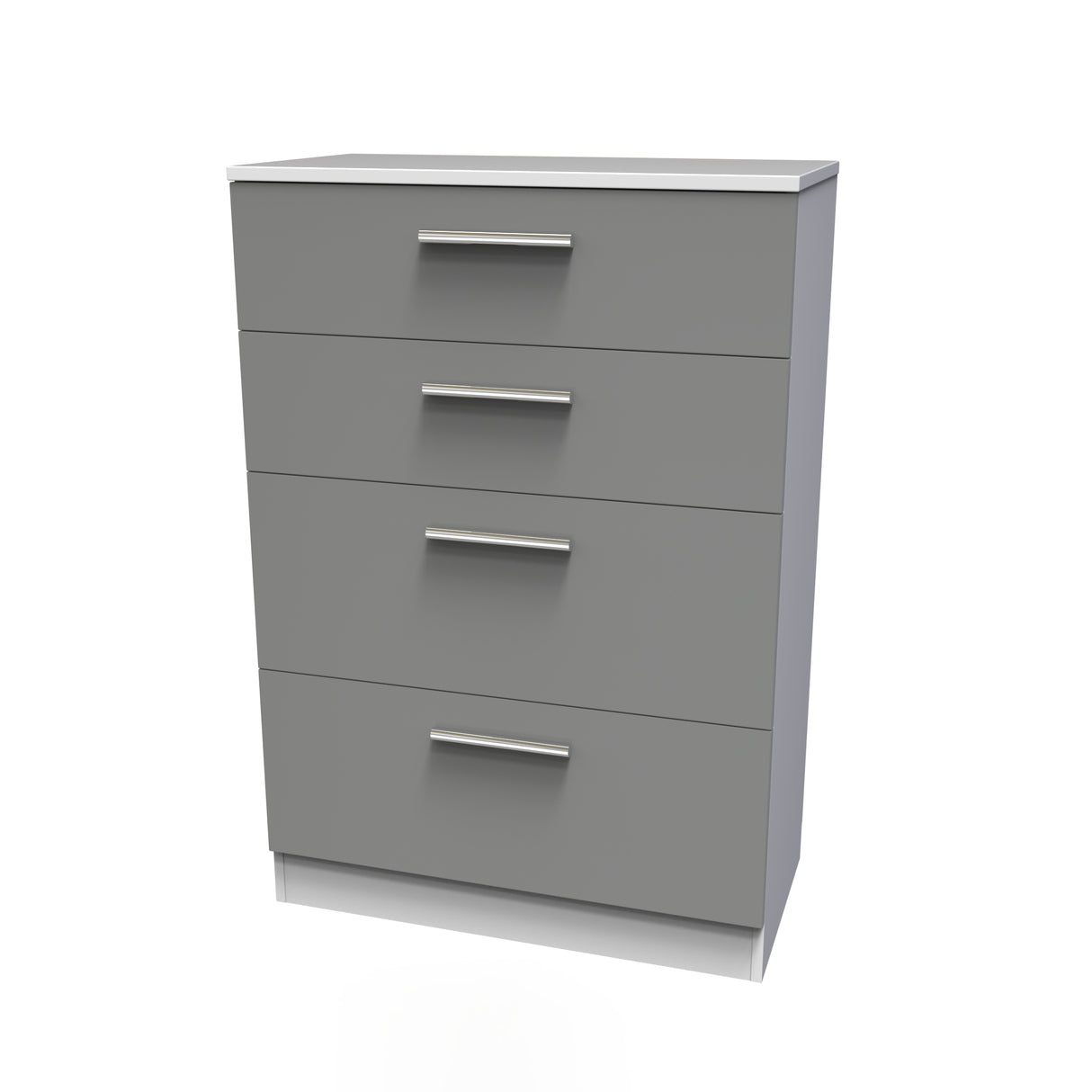 Contrast Dusk Grey and White 4 Drawer Chest