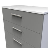 Contrast Dusk Grey and White 4 Drawer Chest