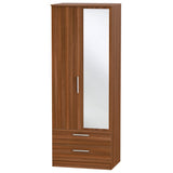Contrast Tall Mirrored 2 Drawer 2 Door Double Wardrobe