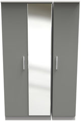 Contrast Mirrored 3 Door Triple Wardrobe