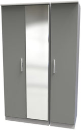 Contrast Mirrored 3 Door Triple Wardrobe