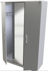 Contrast Mirrored 3 Door Triple Wardrobe