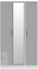 Contrast Mirrored 3 Door Triple Wardrobe