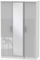 Contrast Mirrored 3 Door Triple Wardrobe