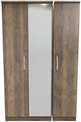 Contrast Mirrored 3 Door Triple Wardrobe