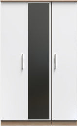 Contrast Mirrored 3 Door Triple Wardrobe
