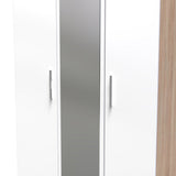 Contrast Mirrored 3 Door Triple Wardrobe