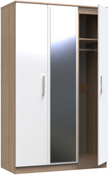 Contrast Mirrored 3 Door Triple Wardrobe