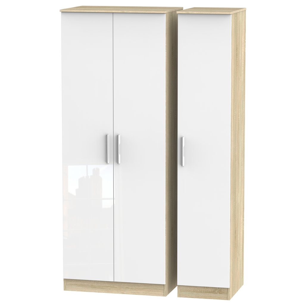 Contrast Tall 3 Door Triple Wardrobe