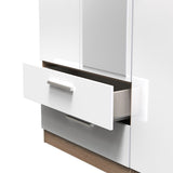 Contrast Tall Mirrored Large 2 Drawer 3 Door Triple Wardrobe