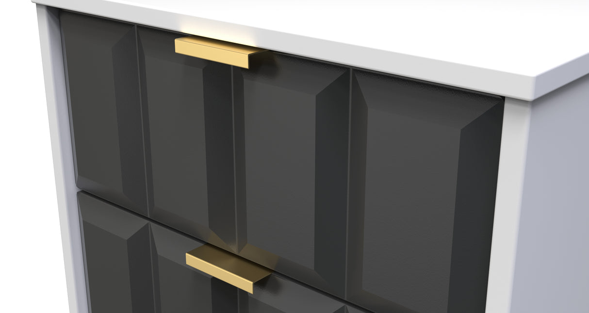 Cube 5 Drawer Bedside Cabinet with Gold Hairpin Legs