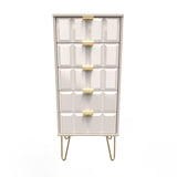 Cube 5 Drawer Bedside Cabinet with Gold Hairpin Legs