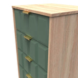 Cube 5 Drawer Bedside Cabinet with Gold Hairpin Legs