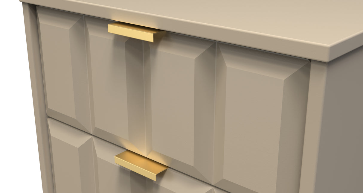 Cube 5 Drawer Bedside Cabinet with Gold Hairpin Legs