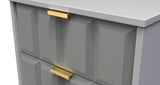 Cube 5 Drawer Bedside Cabinet with Gold Hairpin Legs