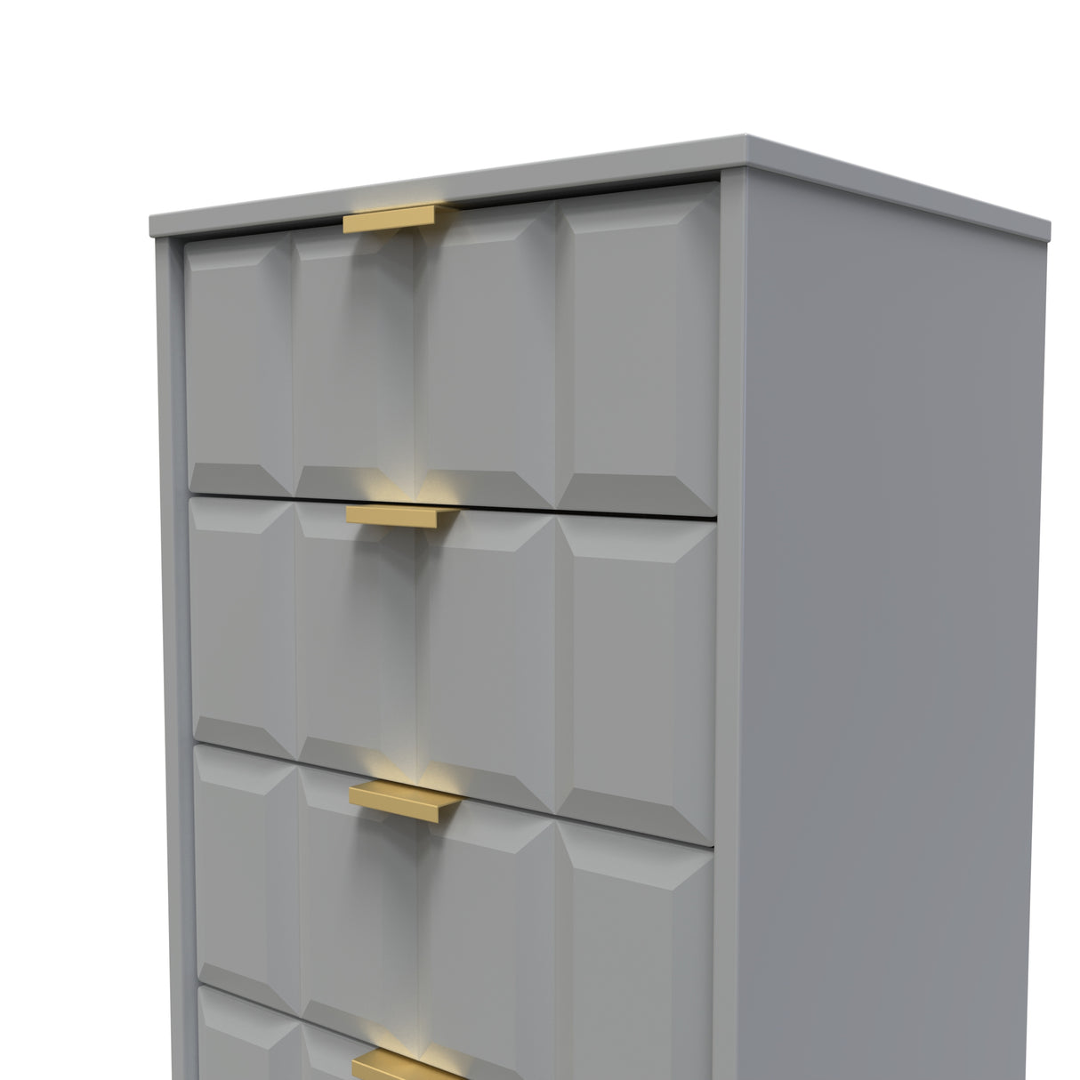 Cube 5 Drawer Bedside Cabinet with Gold Hairpin Legs