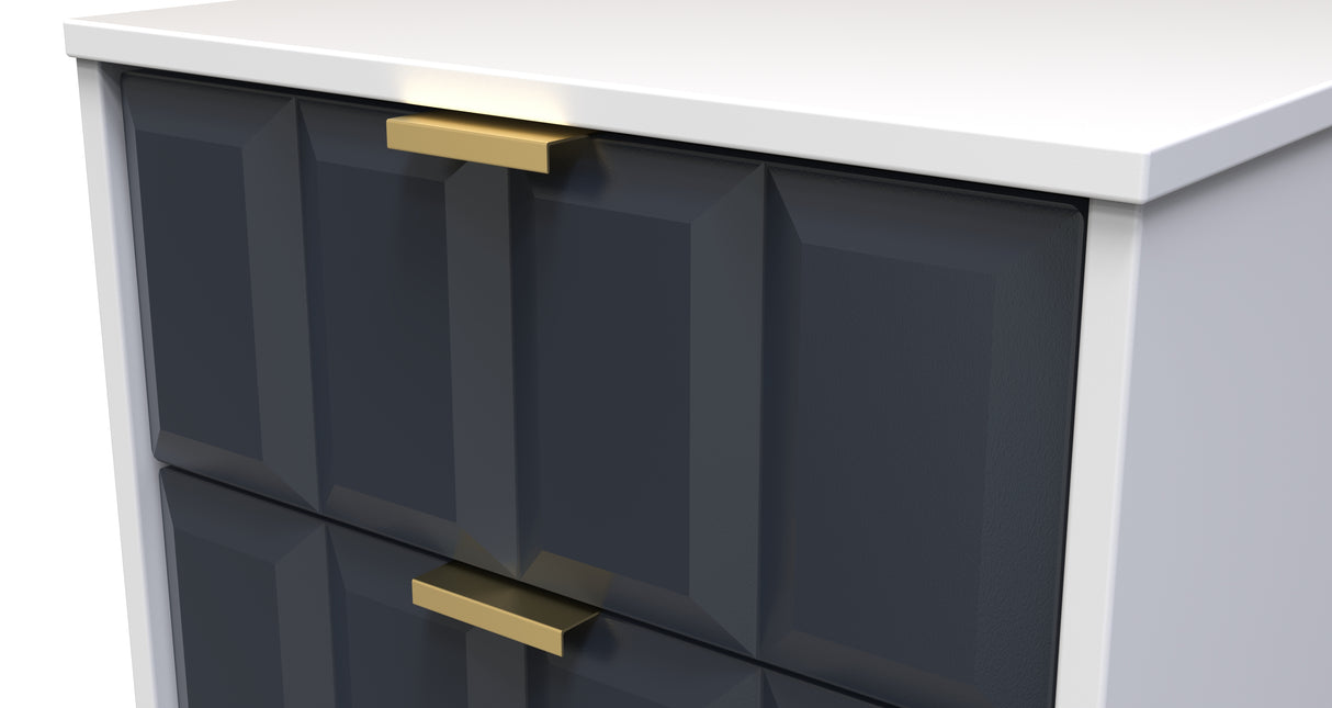 Cube 2 Drawer Bedside Cabinet with Gold Hairpin Legs