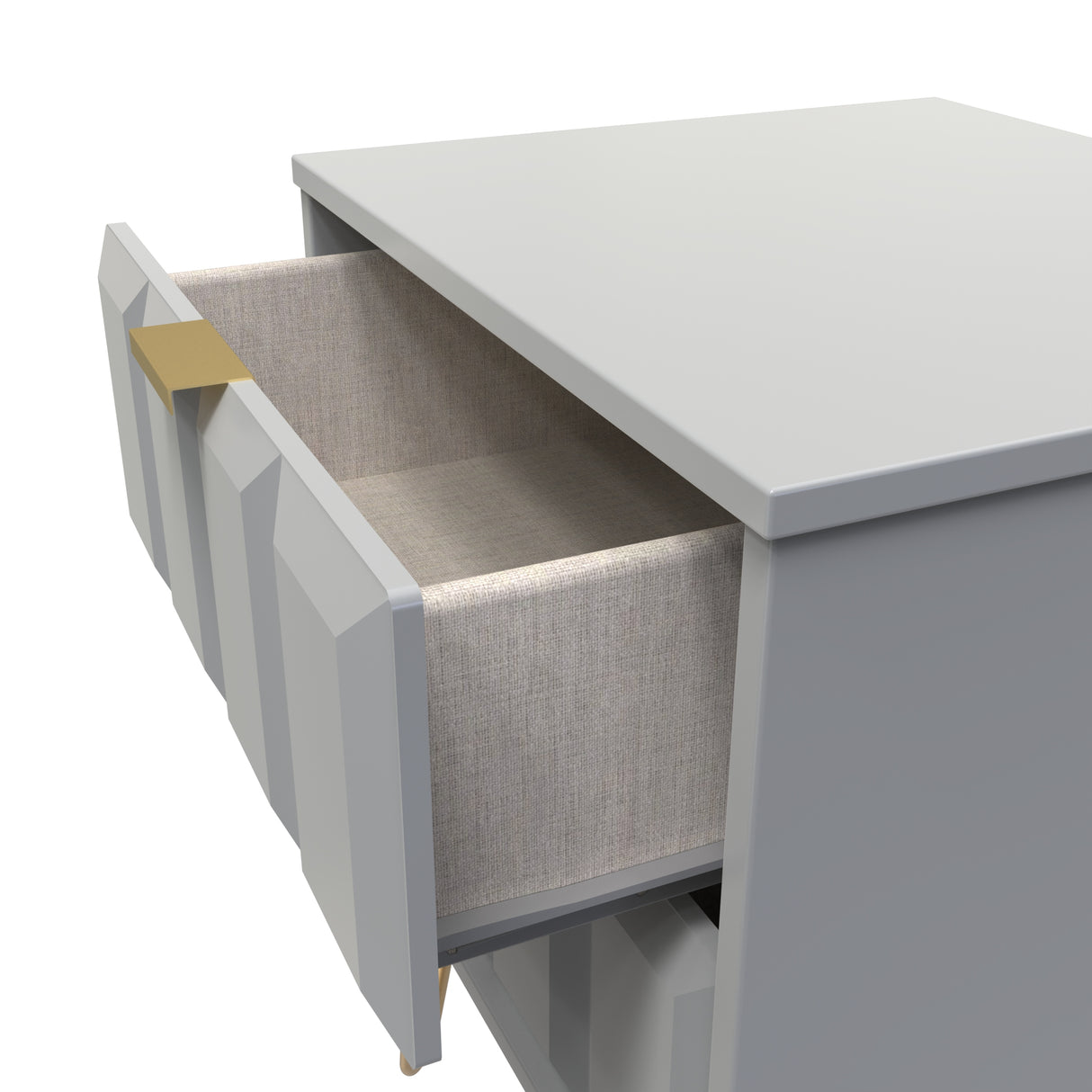 Cube 2 Drawer Bedside Cabinet with Gold Hairpin Legs