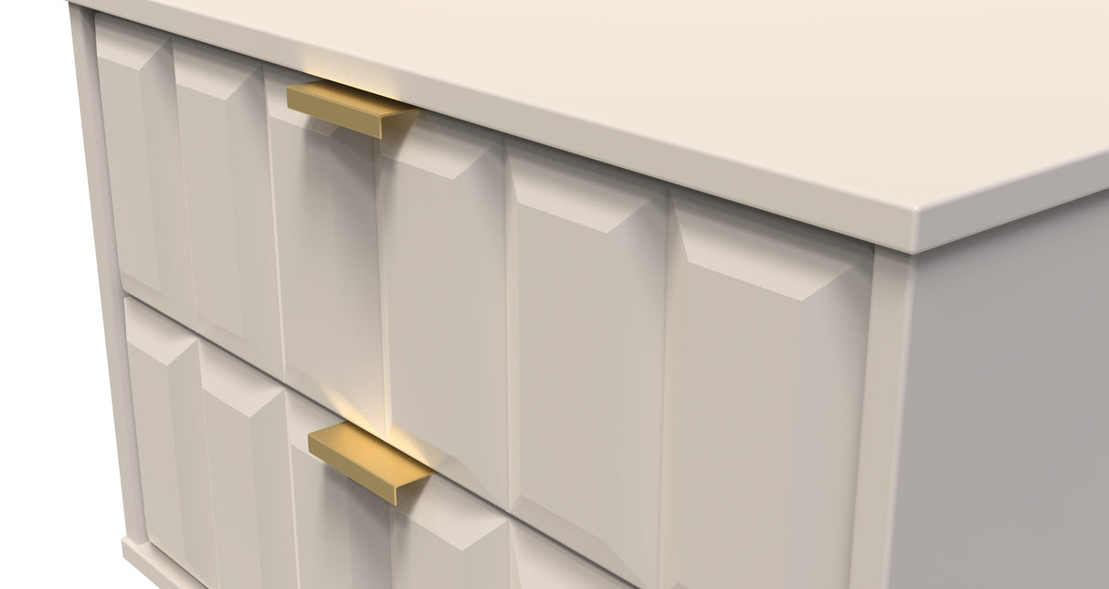 Cube 2 Drawer Midi Chest with Gold Hairpin Legs