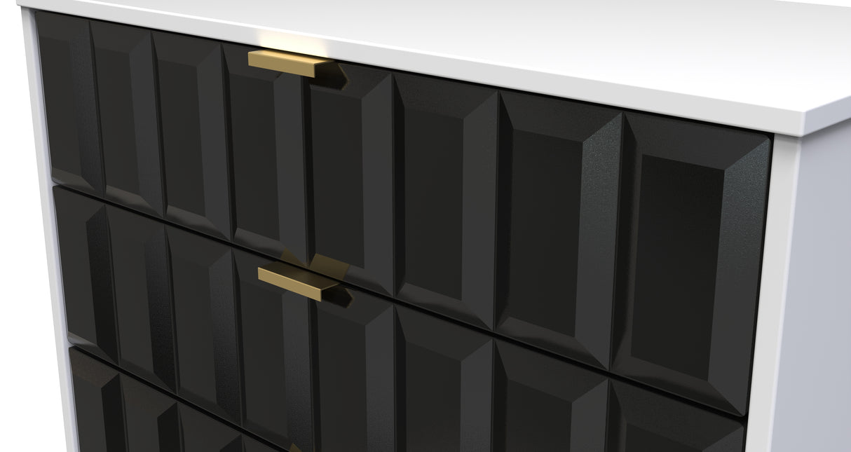 Cube 3 Drawer Chest with Gold Hairpin Legs