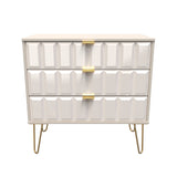 Cube 3 Drawer Chest with Gold Hairpin Legs