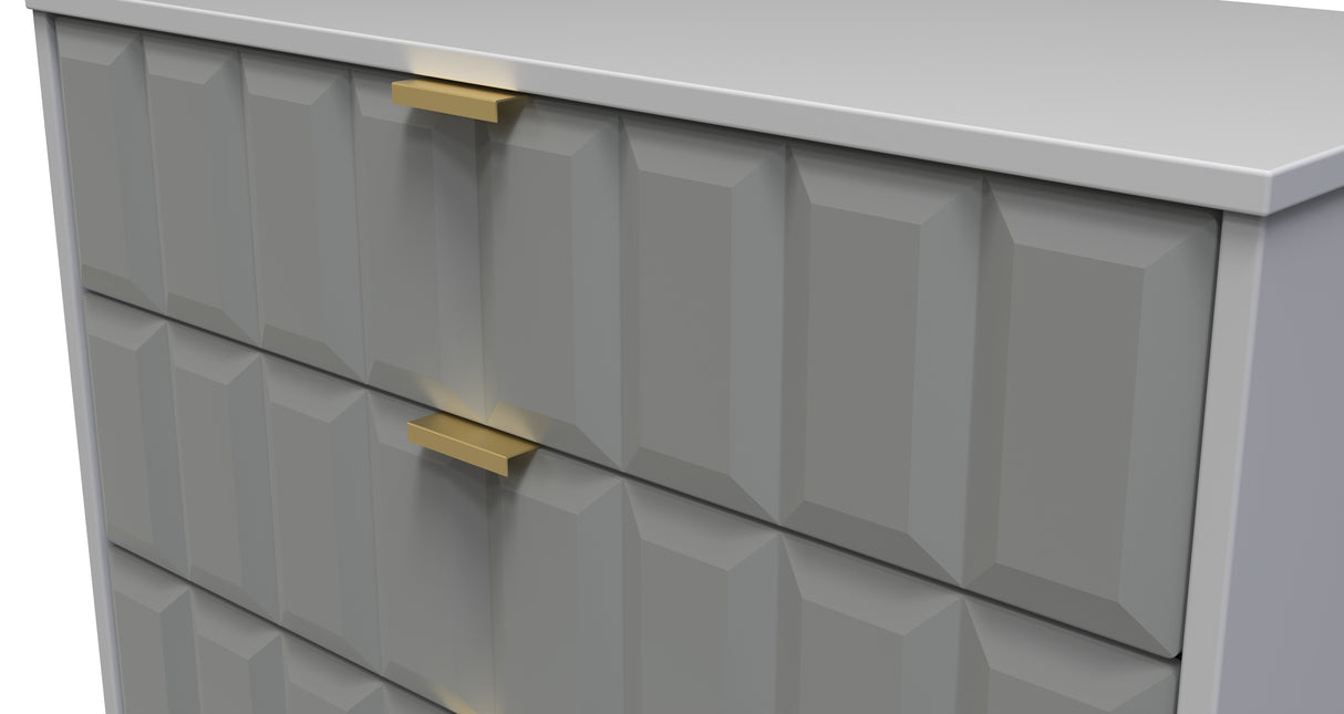 Cube 3 Drawer Chest with Gold Hairpin Legs