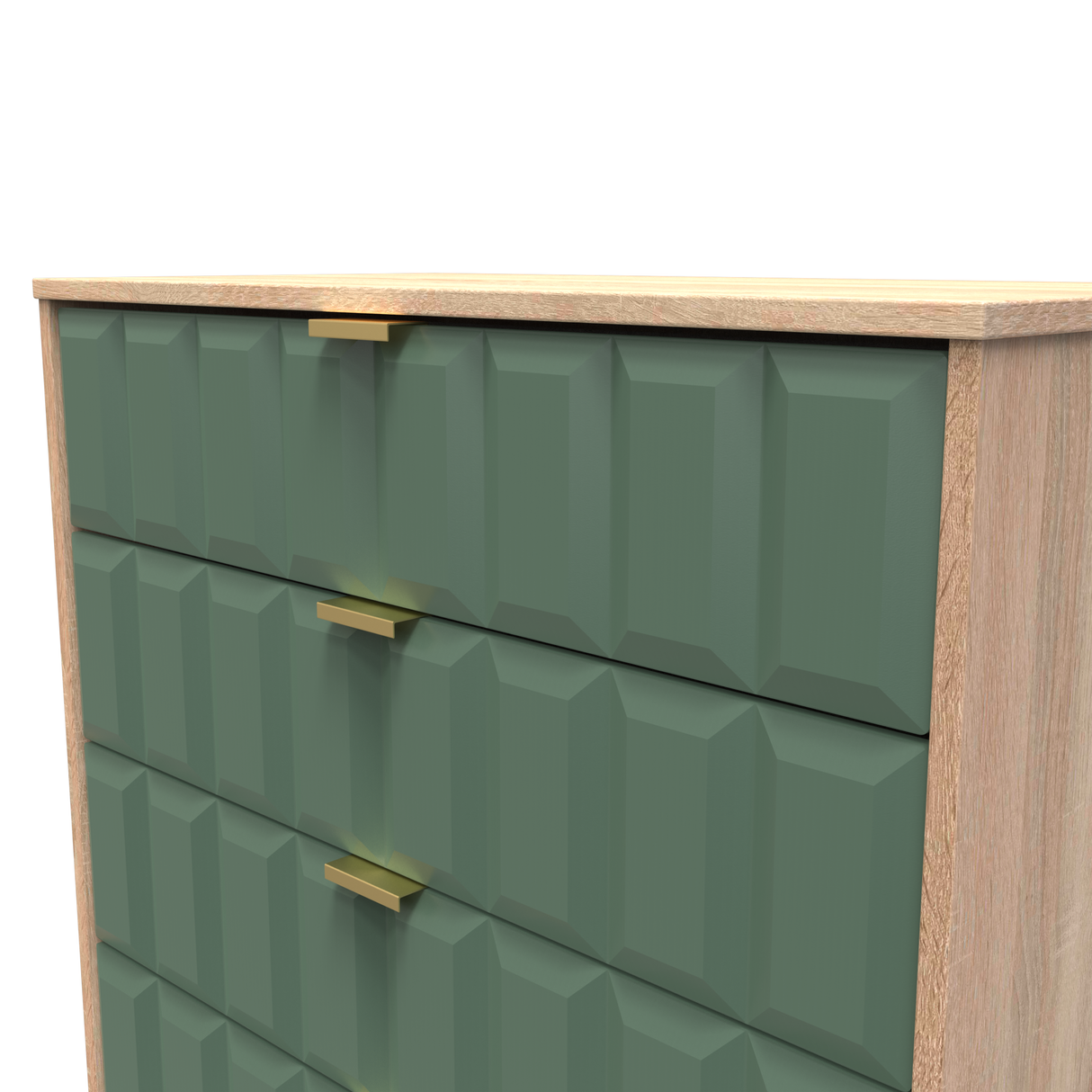 Cube 4 Drawer Chest with Gold Hairpin Legs