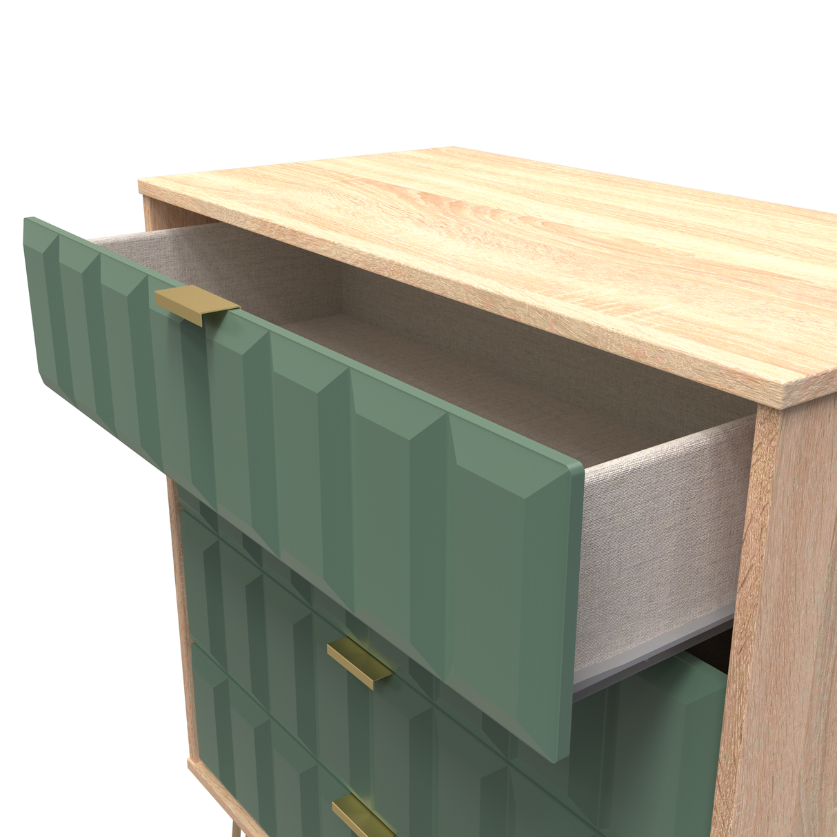 Cube 4 Drawer Chest with Gold Hairpin Legs